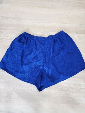 ​Vintage Victoria's Secret Gold Label Royal Blue Polyester Knit Shorts Medium 90